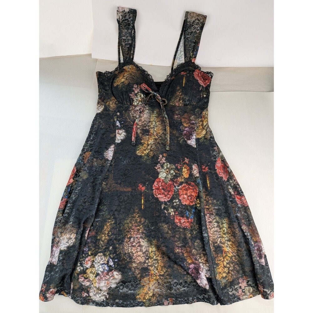 Madden NYC Floral Mini Dress 90s Grunge Whimsigoth Cottagecore Festival Small